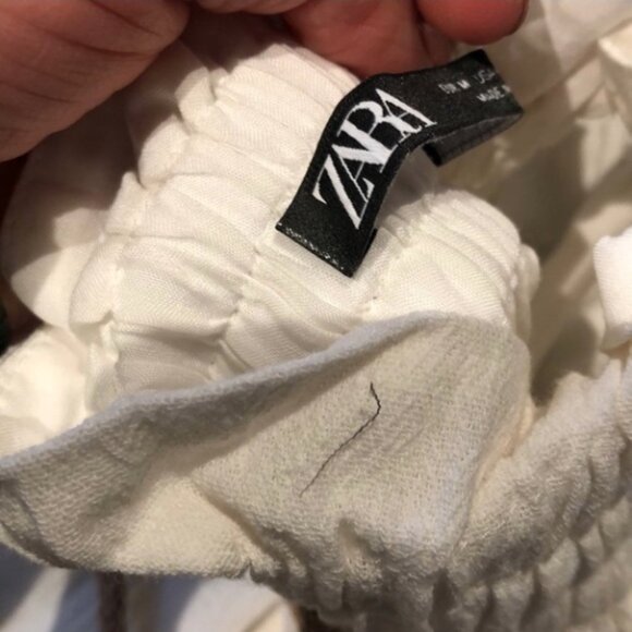 EUC Zara Balloon High-Waisted Skirt with Rope Belt Color: Ecru, Size: M - Picture 9 of 11